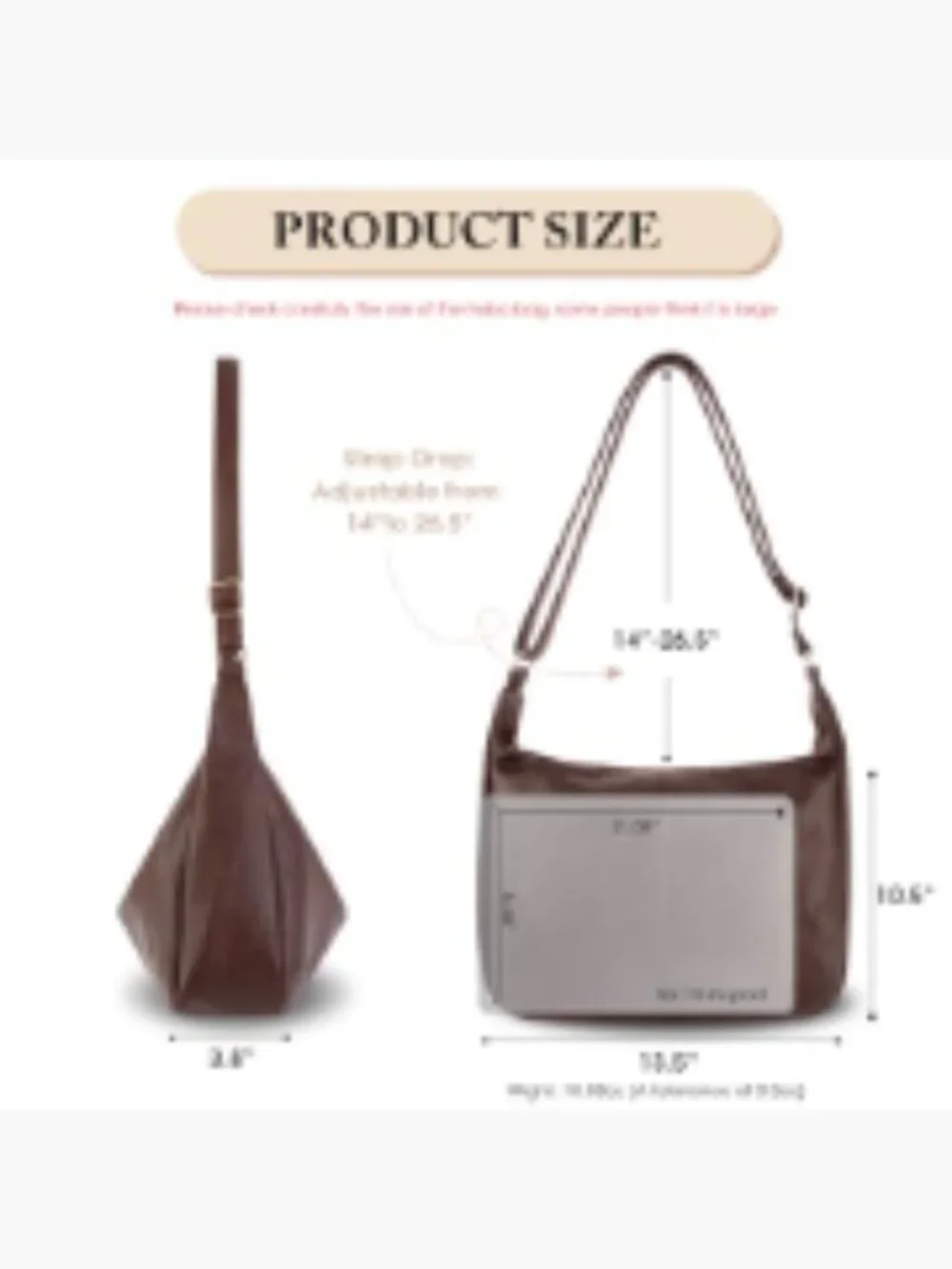 Women Soft Faux Leather Slouchy Hobo Crossbody Bag